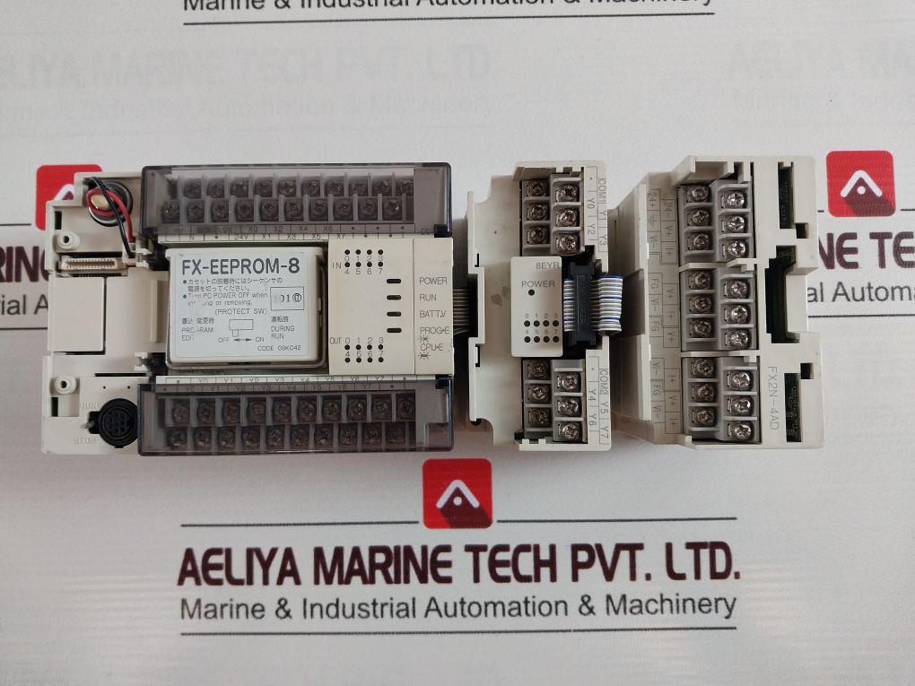 Mitsubishi Fx2N-16Mr-es/Ul With Fxon-8Eyr-es/Ul ,Fx-eeprom-8 And Fx2N-4Ad