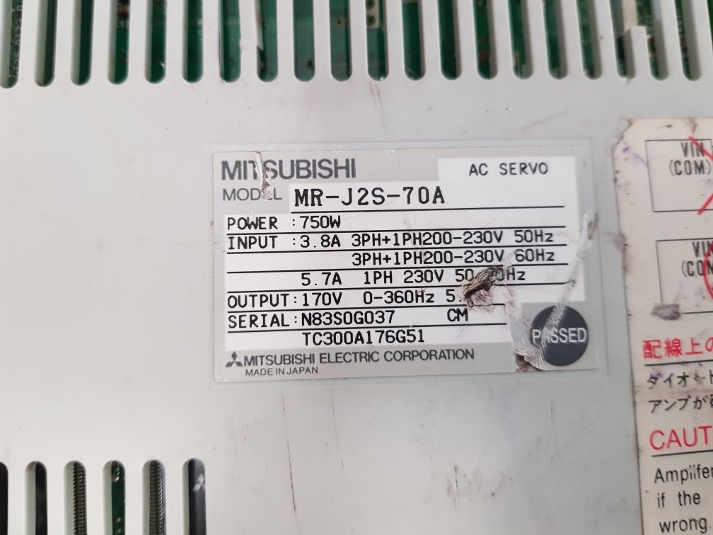 Mitsubishi Mr-j2S-70A Ac Servo Drive