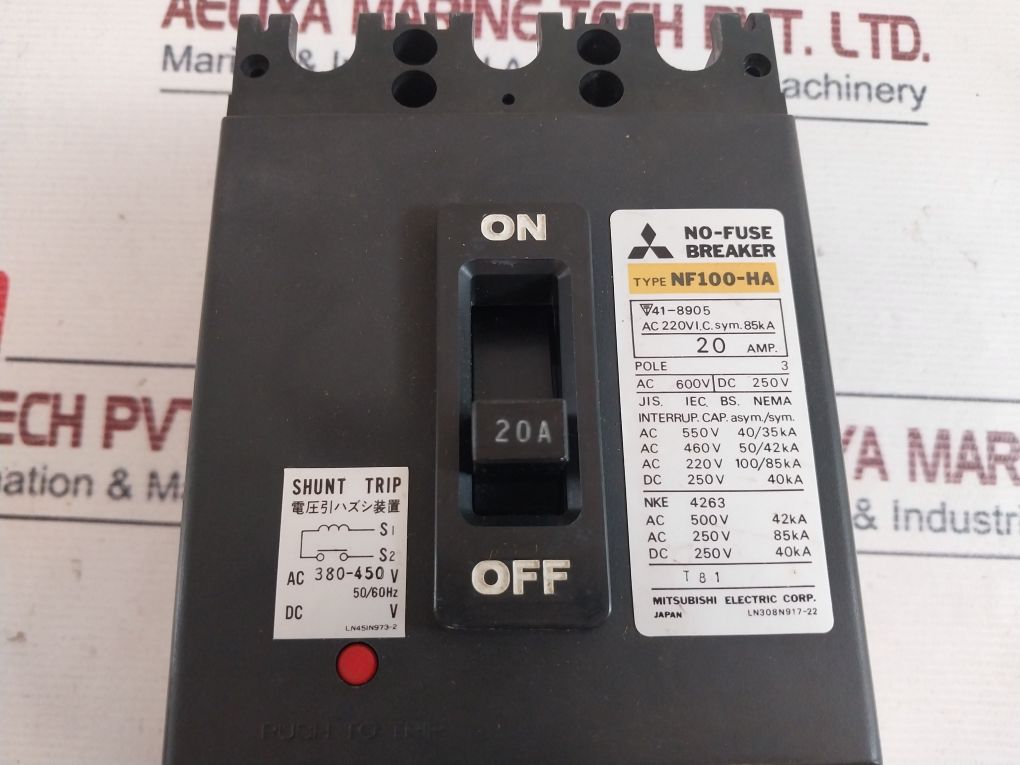 Mitsubishi Nf100-ha No-fuse Breaker 50-60 Hz