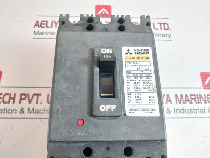 Mitsubishi Nf100-ha No-fuse Breaker 600V