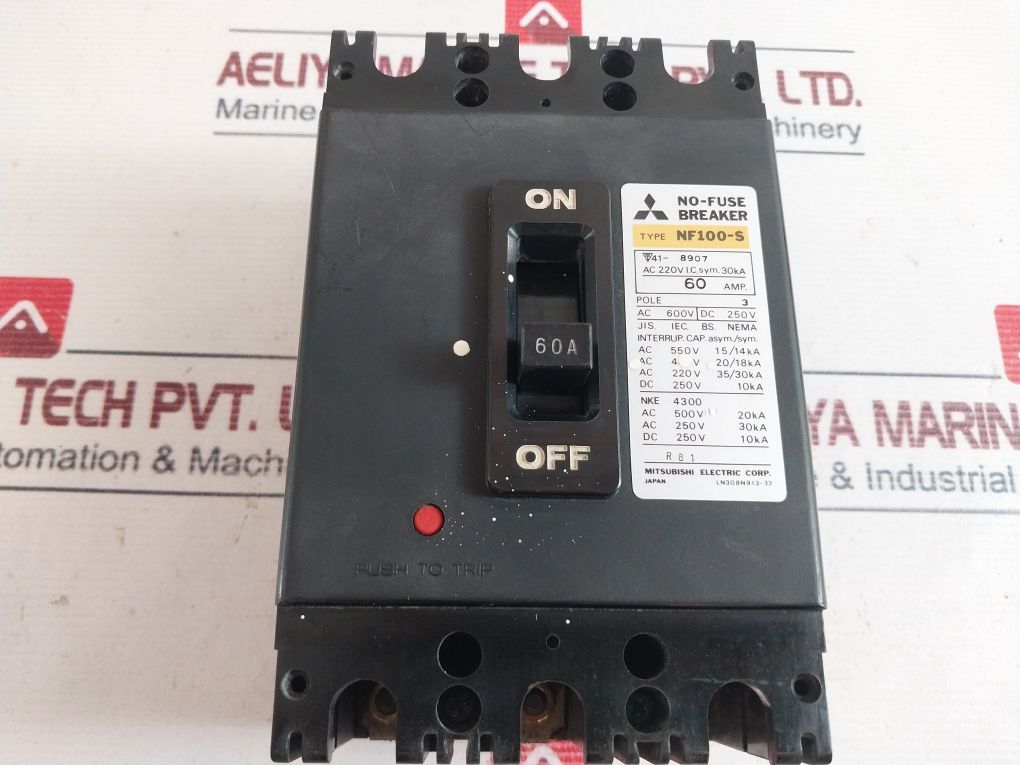 Mitsubishi Nf100-s No-fuse Breaker 600V Dc 250V
