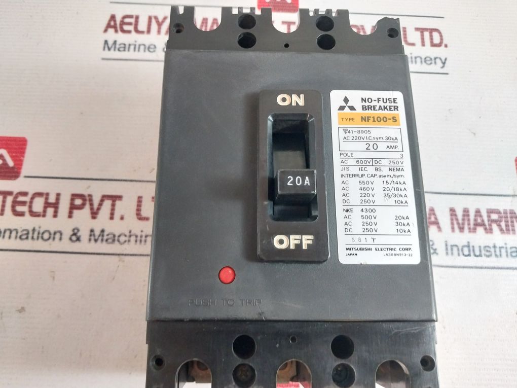 Mitsubishi Nf100-s No-fuse Breaker 600V 250V