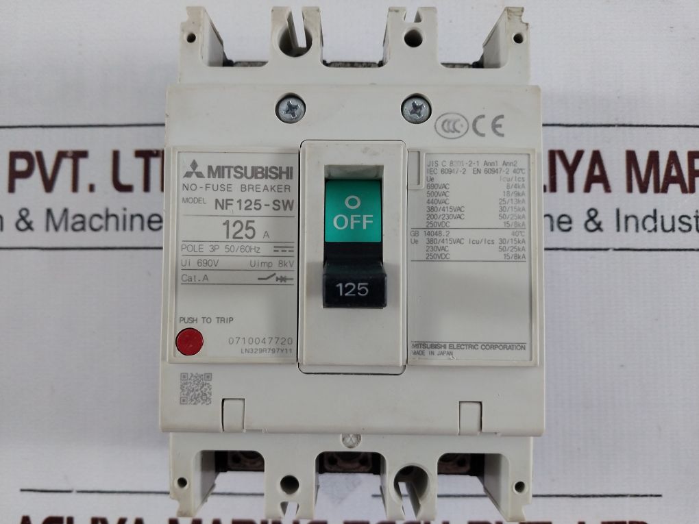 Mitsubishi Nf125-sw 3-pole Circuit Breaker 125A
