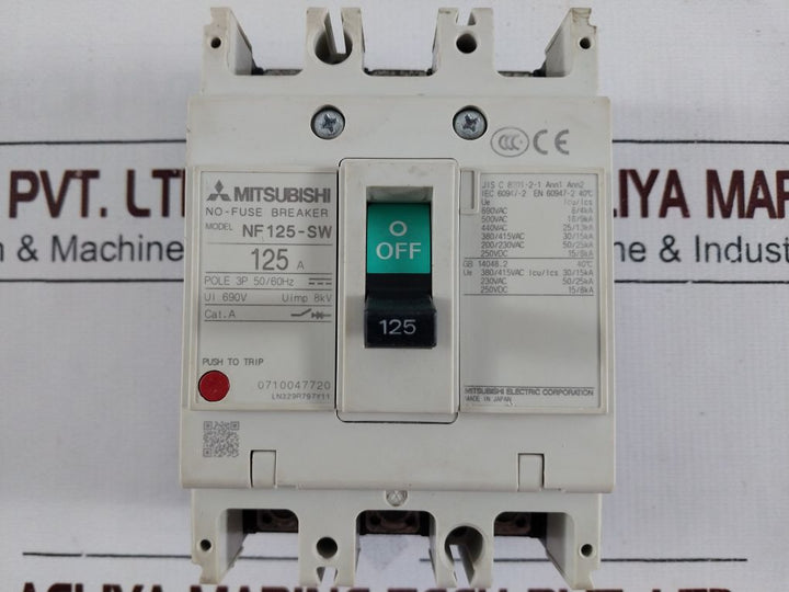 Mitsubishi Nf125-sw 3-pole Circuit Breaker 125A