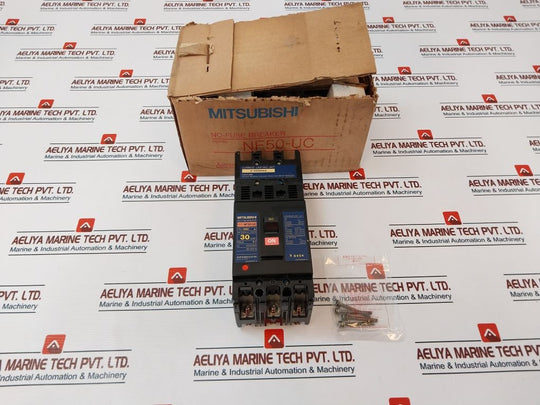 Mitsubishi Nf50-uc 3 Pole No-fuse Breaker Ac220V I C 100Ka 30A 50-60Hz