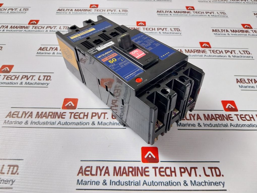 Mitsubishi Nf50-uc No-fuse Breaker 3 Pole 50 A W/ U-05Sh50 Current Limiting Unit