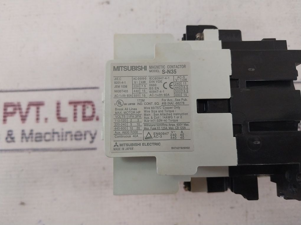 Mitsubishi S-n35 Magnetic Contactor 100-110V 60Hz