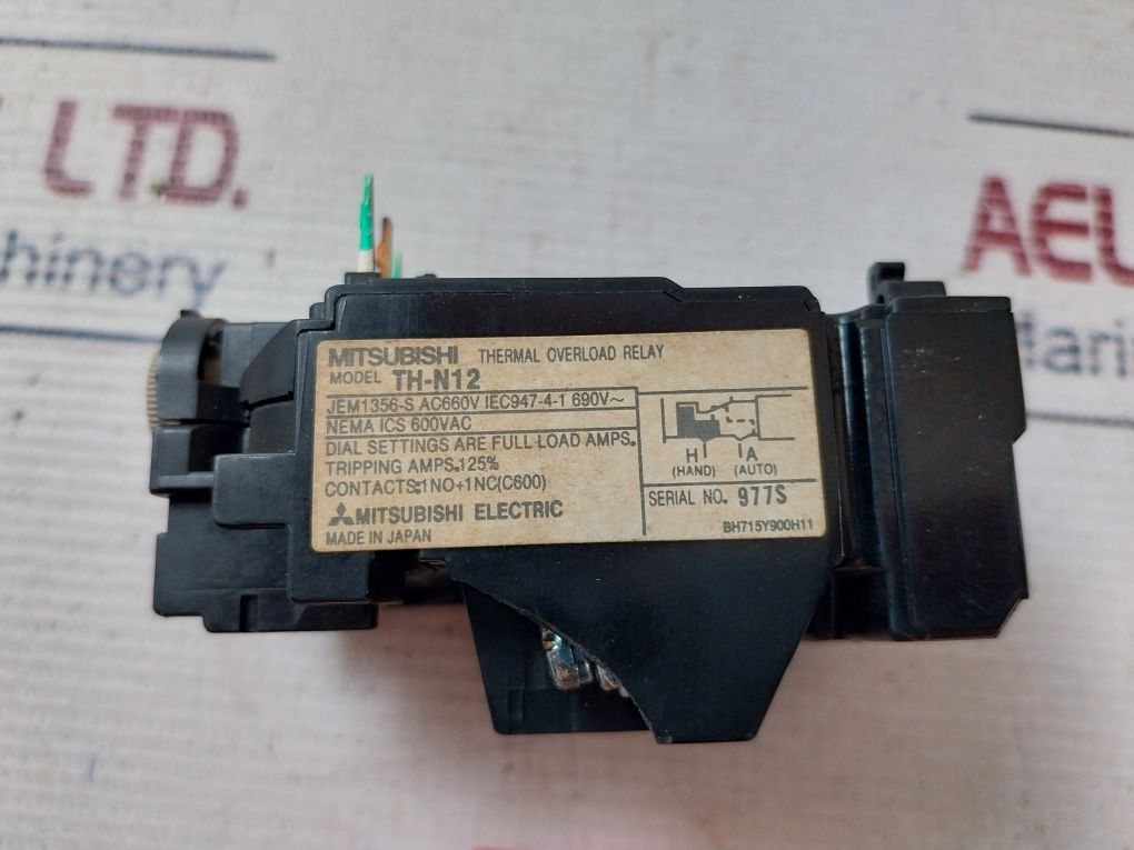Mitsubishi Th-n12 Thermal Overload Relay 690V~