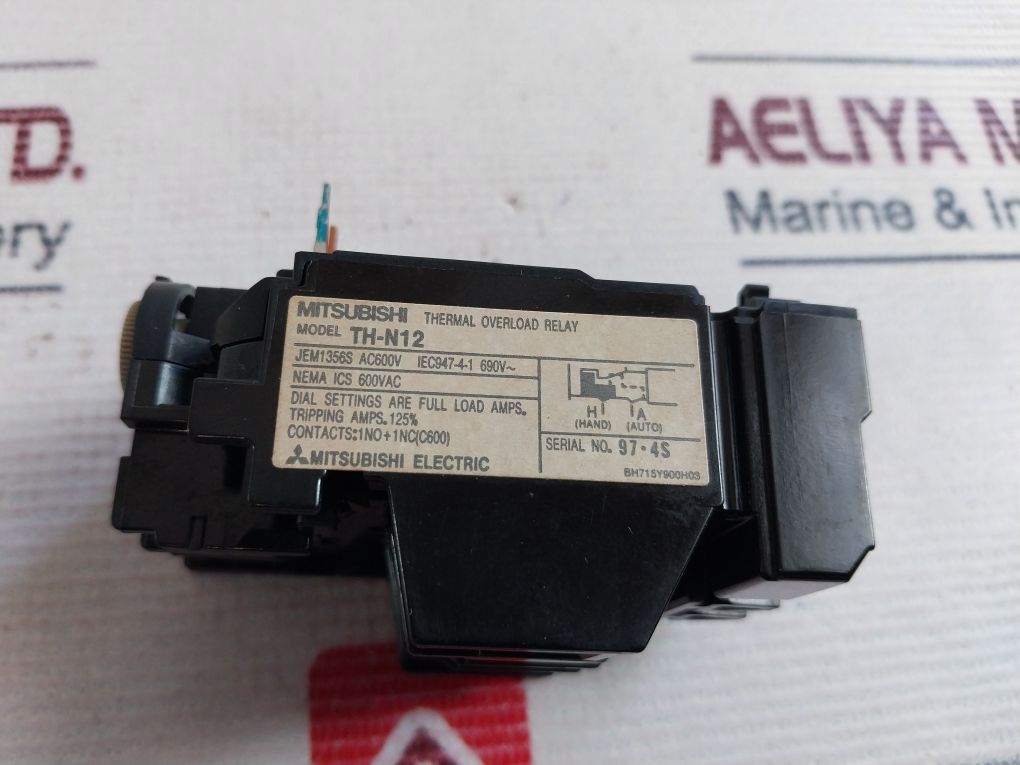 Mitsubishi Th-n12 Thermal Overload Relay 600Vac