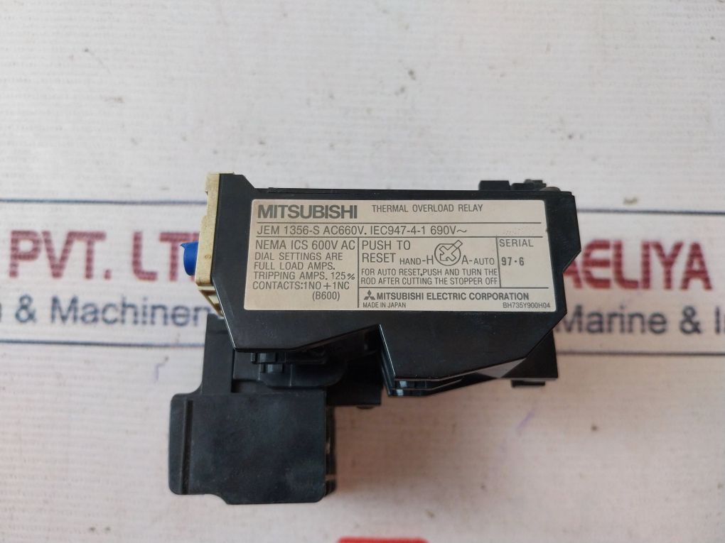 Mitsubishi Th-n20Ta Thermal Overload Relay 600V Ac