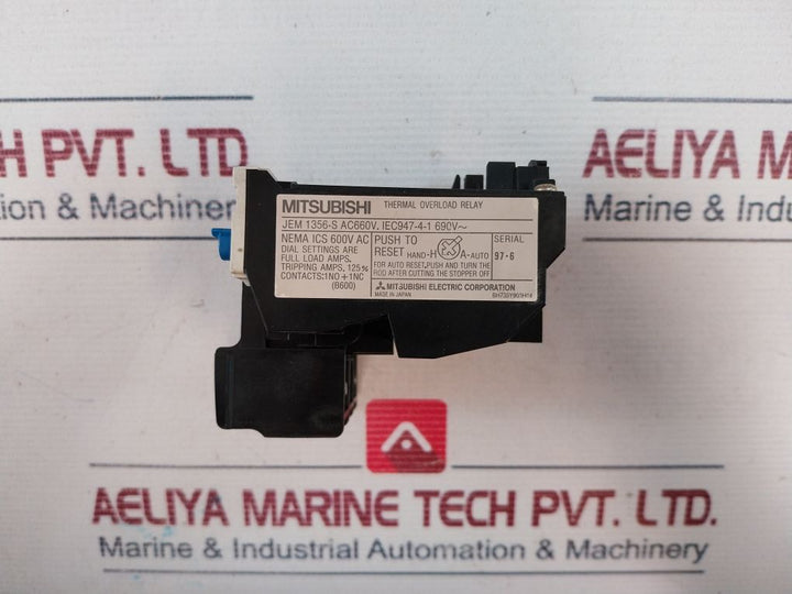 Mitsubishi Th-n20Ta Thermal Overload Relay 600V Ac 
