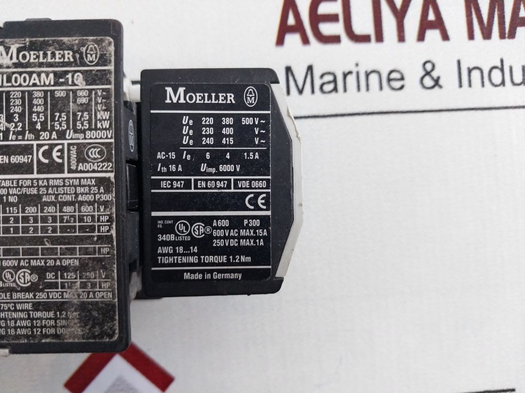 Moeller Dil00Am-10 Contactor With 11 Dil M