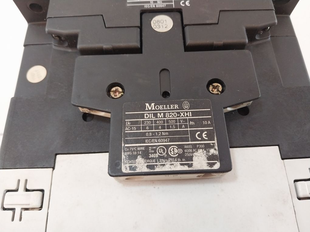 Moeller Dil4 M115 Contactor With Auxiliary Contact Dil M 820-xhi
