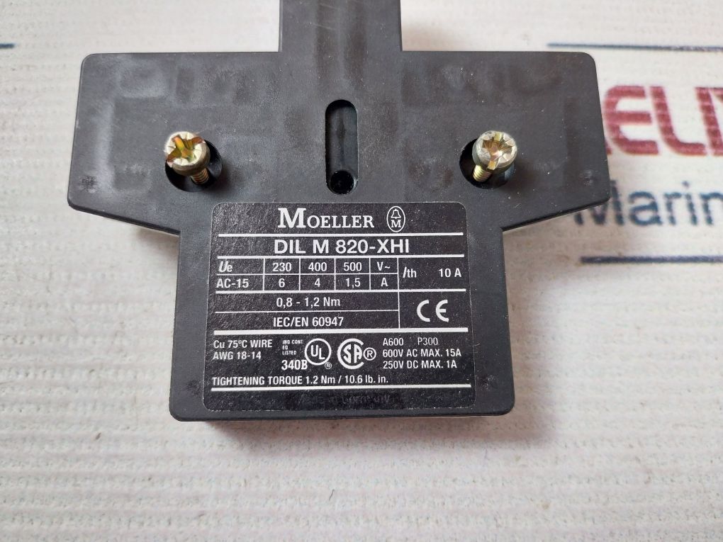 Moeller Dil M-820-xhi Auxiliary Contact Module 250V Dc 
