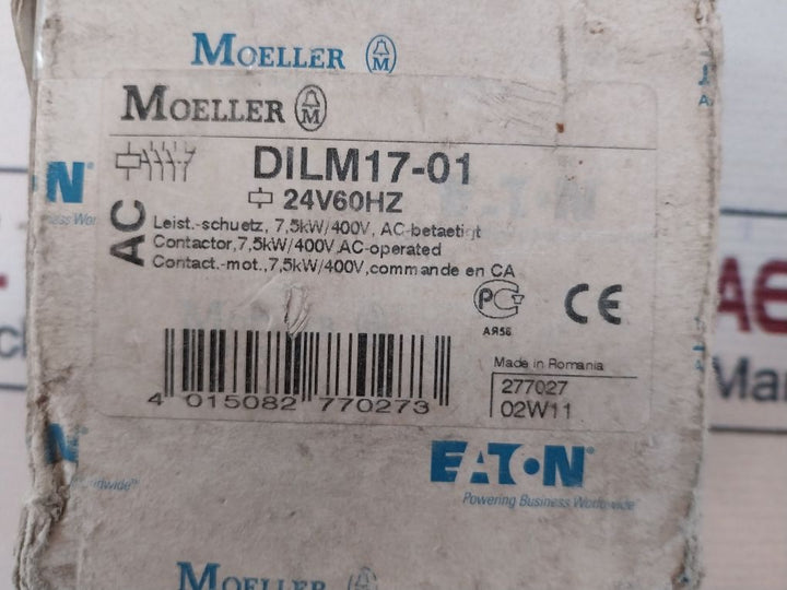 Moeller Dilm17-01 Contactor 24V 60Hz