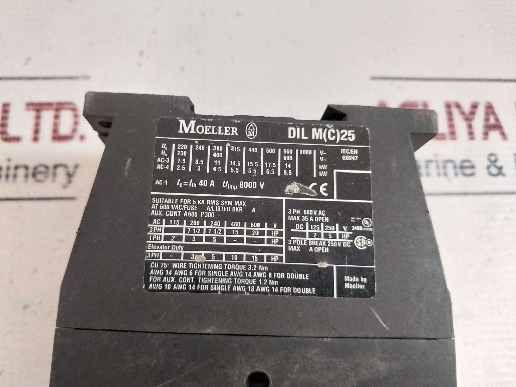 Moeller Dilm25-10 Contactor