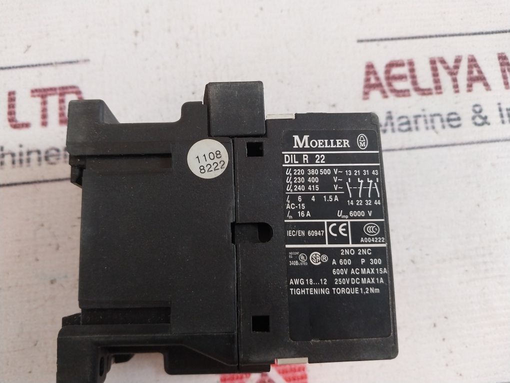 Moeller Dilr22 Auxiliary Contactor 6000V 240V 60Hz
