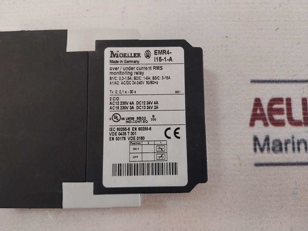 Moeller Emr4-i15-1-a Current Monitoring Relay 50/60 Hz