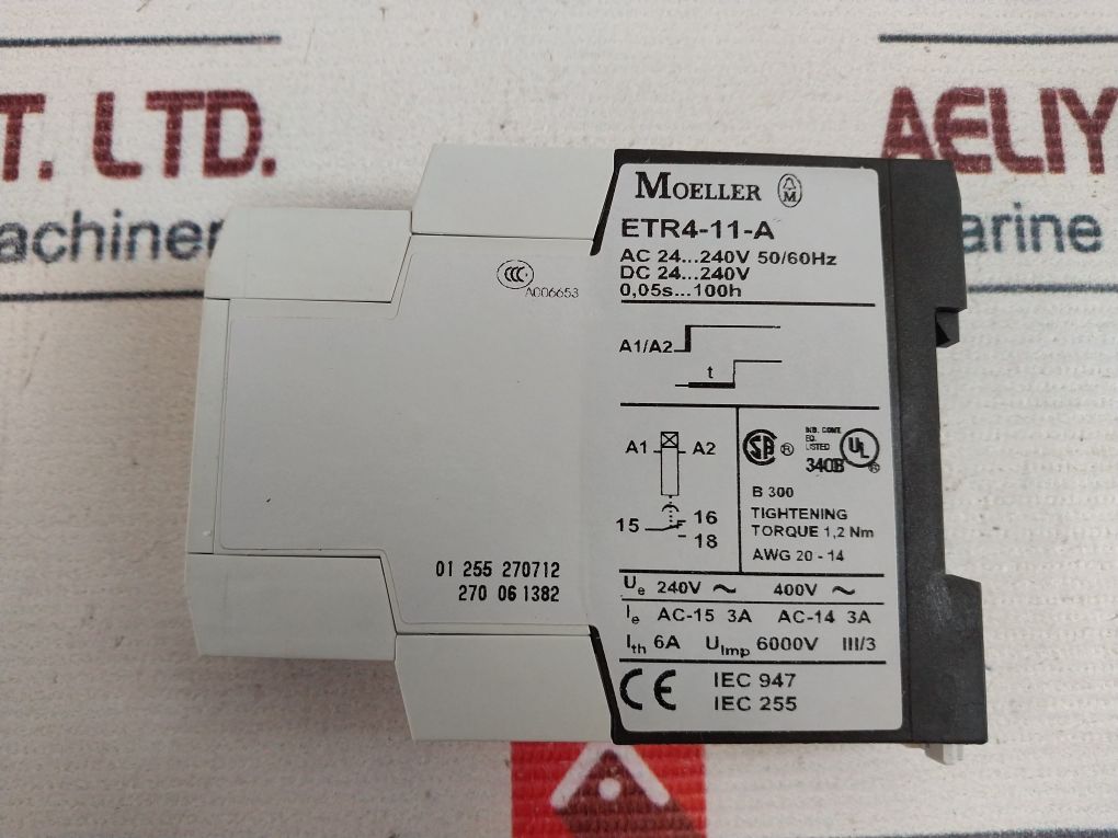 Moeller Etr4-11-a Electronic Timing Relay 3A