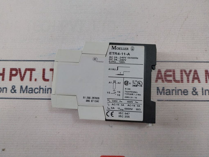 Moeller Etr4-11-a Electronic Timing Relay Dc 24…240V