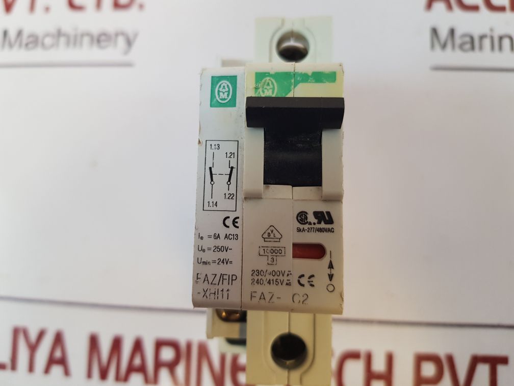 Moeller Faz-c2 Circuit Breaker With FazFip-xhi11 Auxiliary Switch