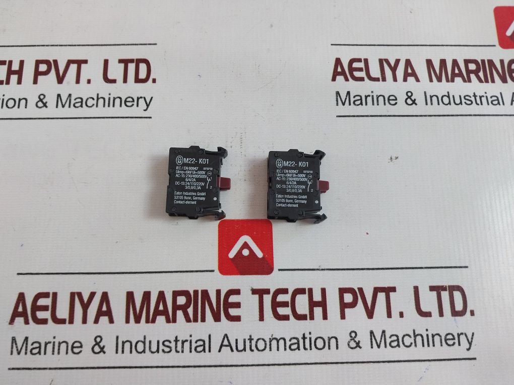 Lot Of 2X Moeller M22-k01 Contact Block 10A 600Vac