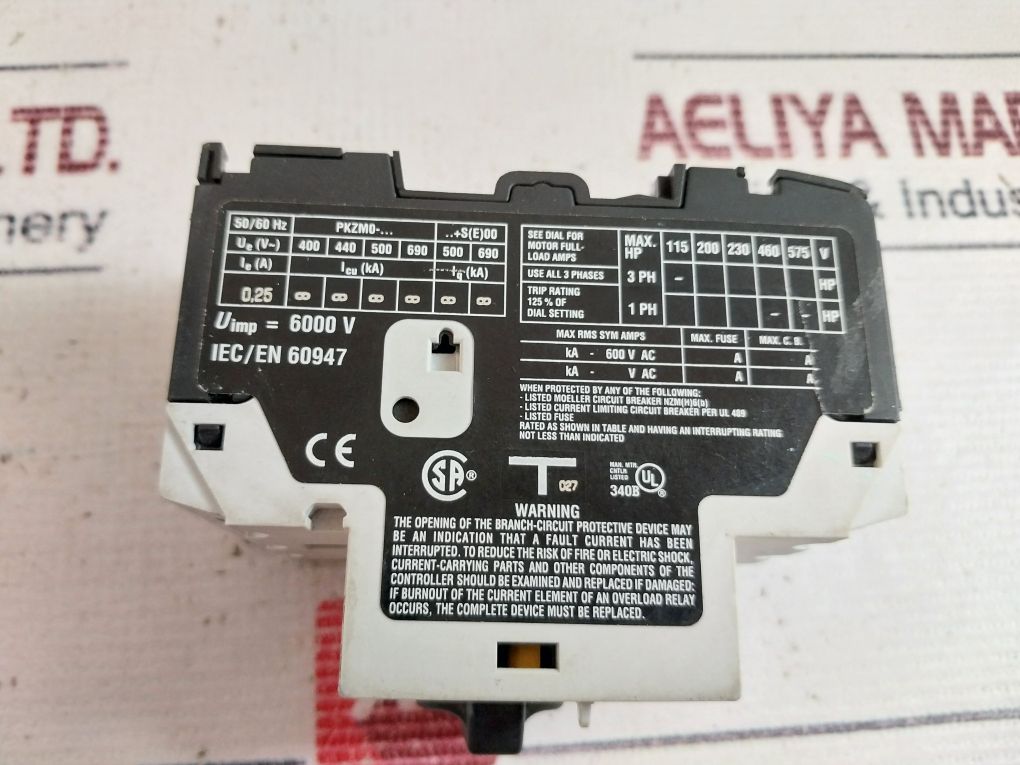 Moeller Pkzm0-0,25 Motor Protective Circuit Breaker 0.16-0.25A