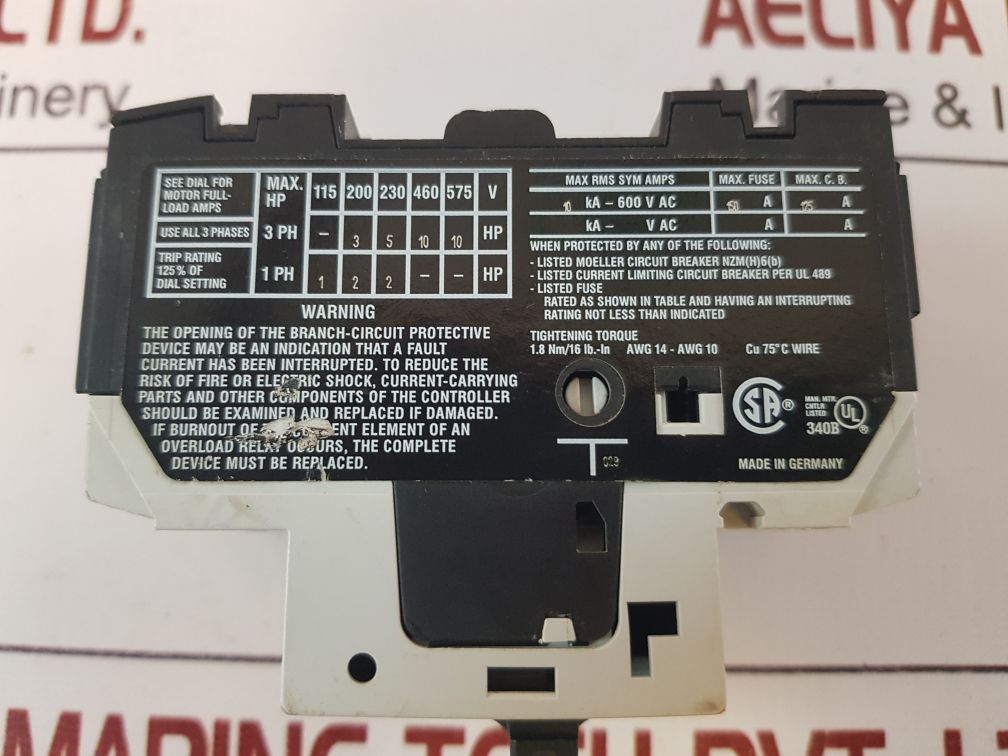 Moeller Pkzm0-16 Manual Motor Starter 230400V~