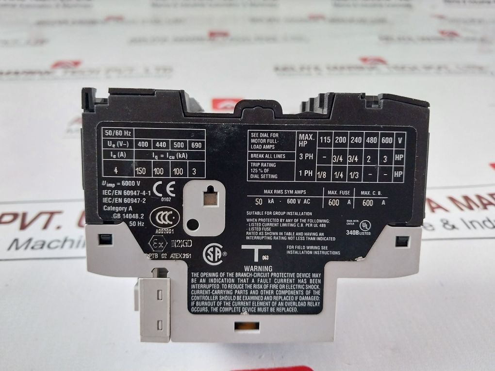 Moeller Pkzm0-4 2.5-4.0 Manual Motor Starter 4000V