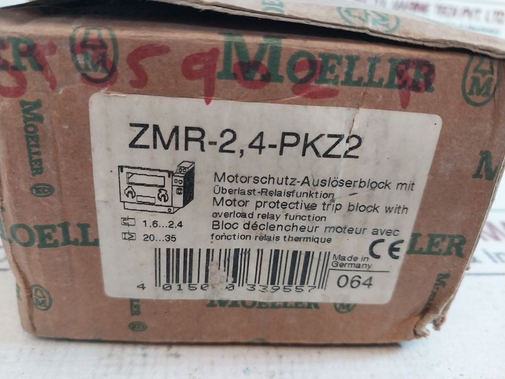 Moeller Zmr-2,4-pkz2 Motor Protective Trip Block With Overload Relay Function