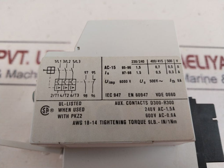 Moeller Zmr-2,4-pkz2 Motor Protective Trip Block With Overload Relay Function