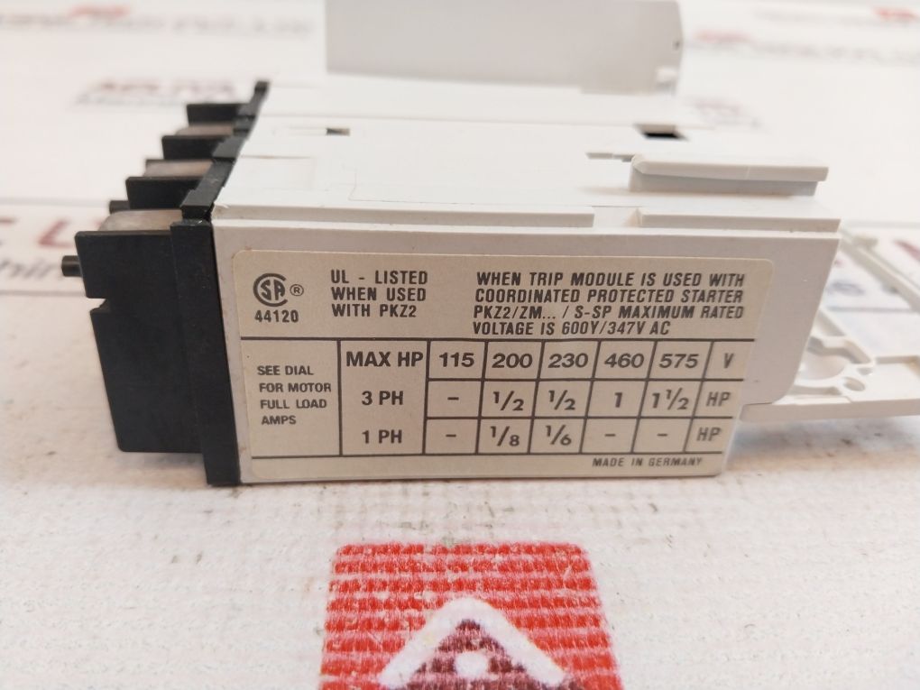 Moeller Zmr-2,4-pkz2 Motor Protective Trip Block With Overload Relay Function
