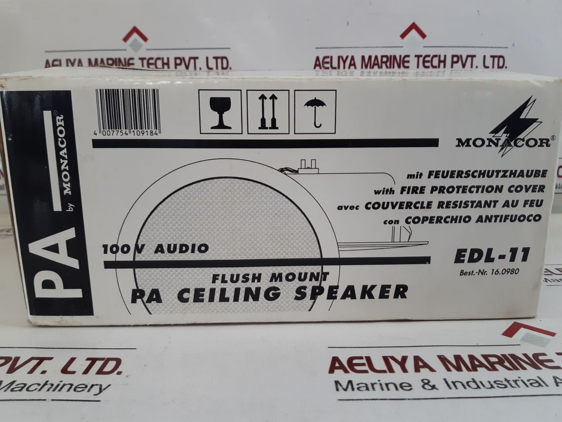 Monacor Edl-11 Flush Mount Pa Ceiling Speaker 10W/1 Kohm