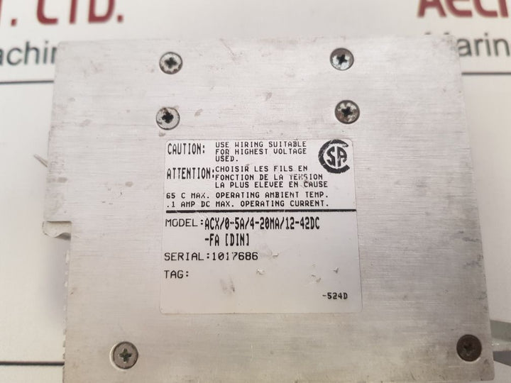 Moore Acx/0-5A/4-20Ma/12-42Dc-fa Ac Current Transmitter