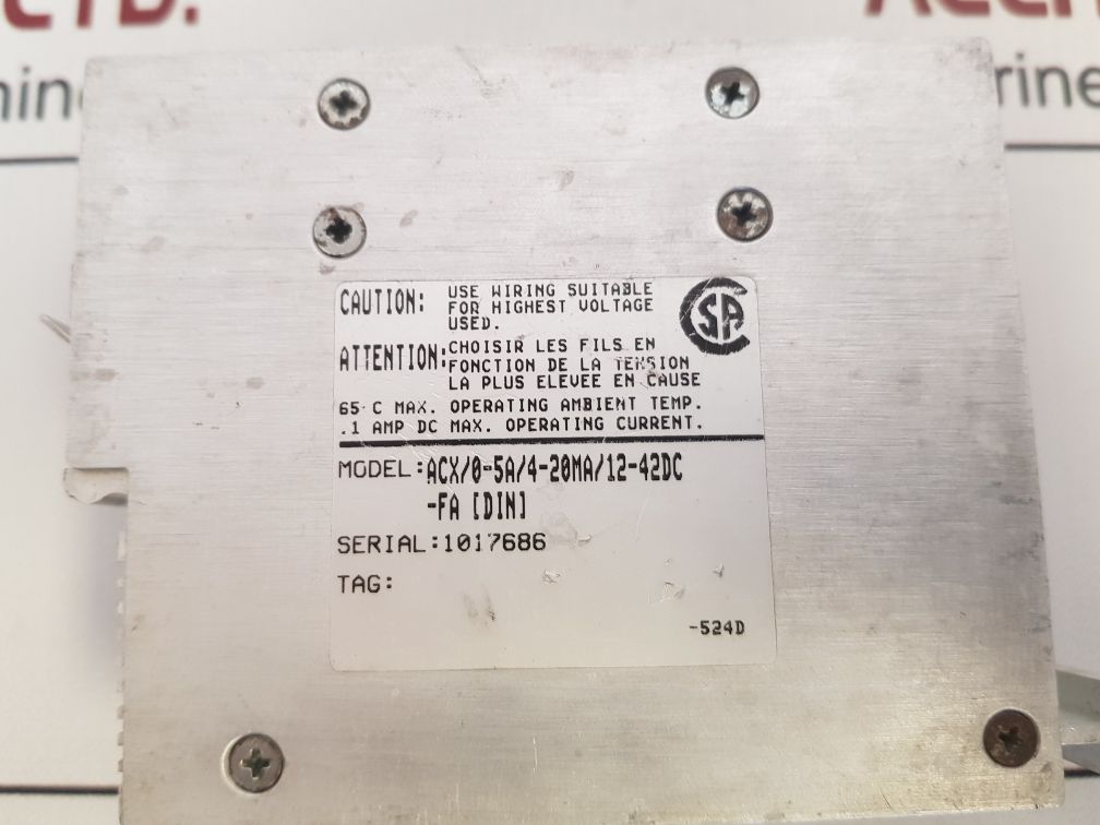 Moore Acx/0-5A/4-20Ma/12-42Dc-fa Ac Current Transmitter