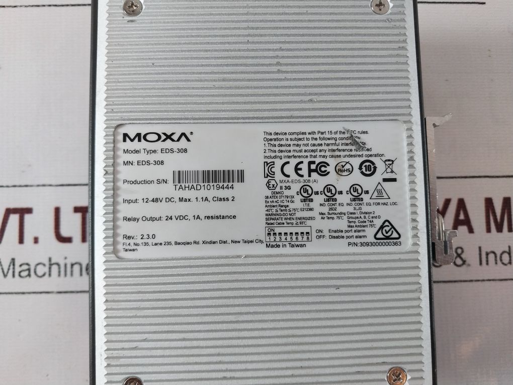 Moxa Eds-308 Rev: 2.3.0 Ethernet Device Switch 3093000000363