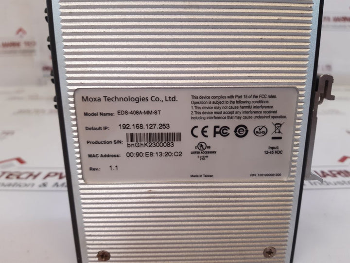 Moxa Eds-408A-mm-st Rev.1.1 Etherdevice Switch
