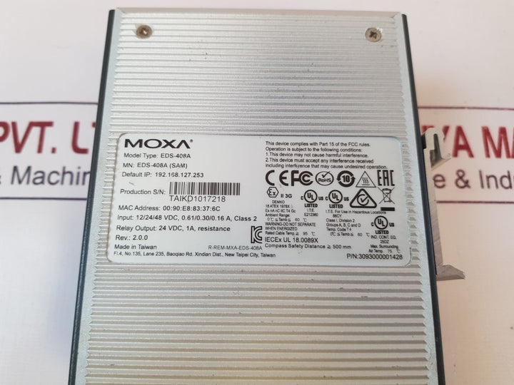 Moxa Eds-408A Rev.2.0.0 Ether Device Switch Eds-408A (Sam)