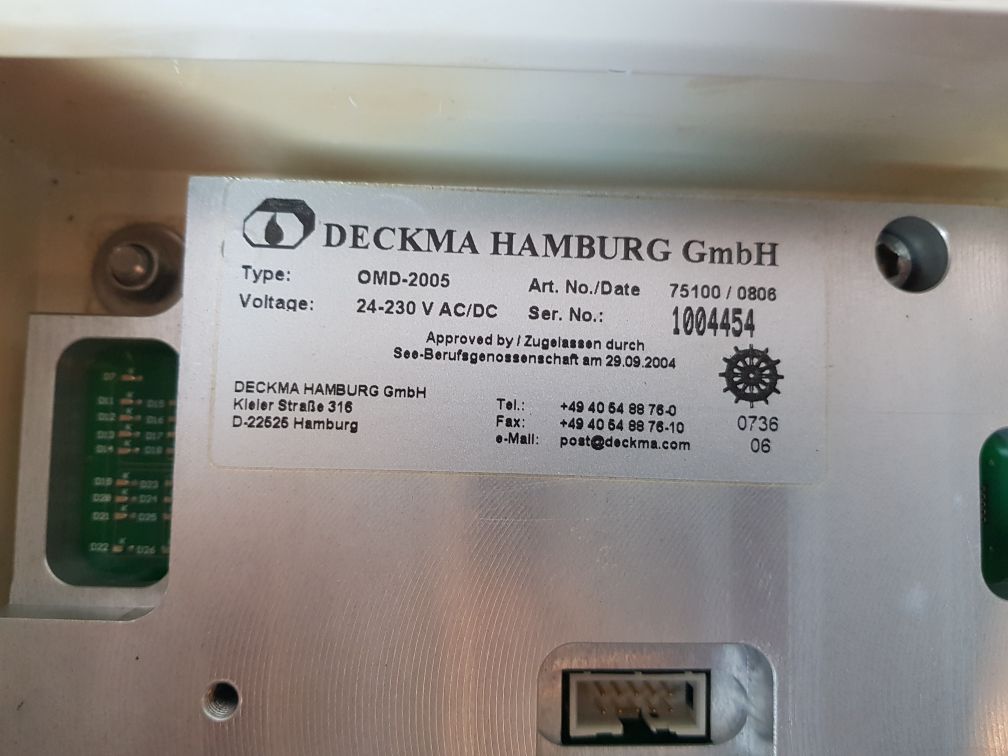 Deckma Hamburg Omd-2005 Bilge Alarm Oil Content Meter