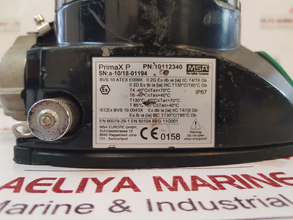 Msa Primax P Gas Transmitter Flameproof Detector 10112340