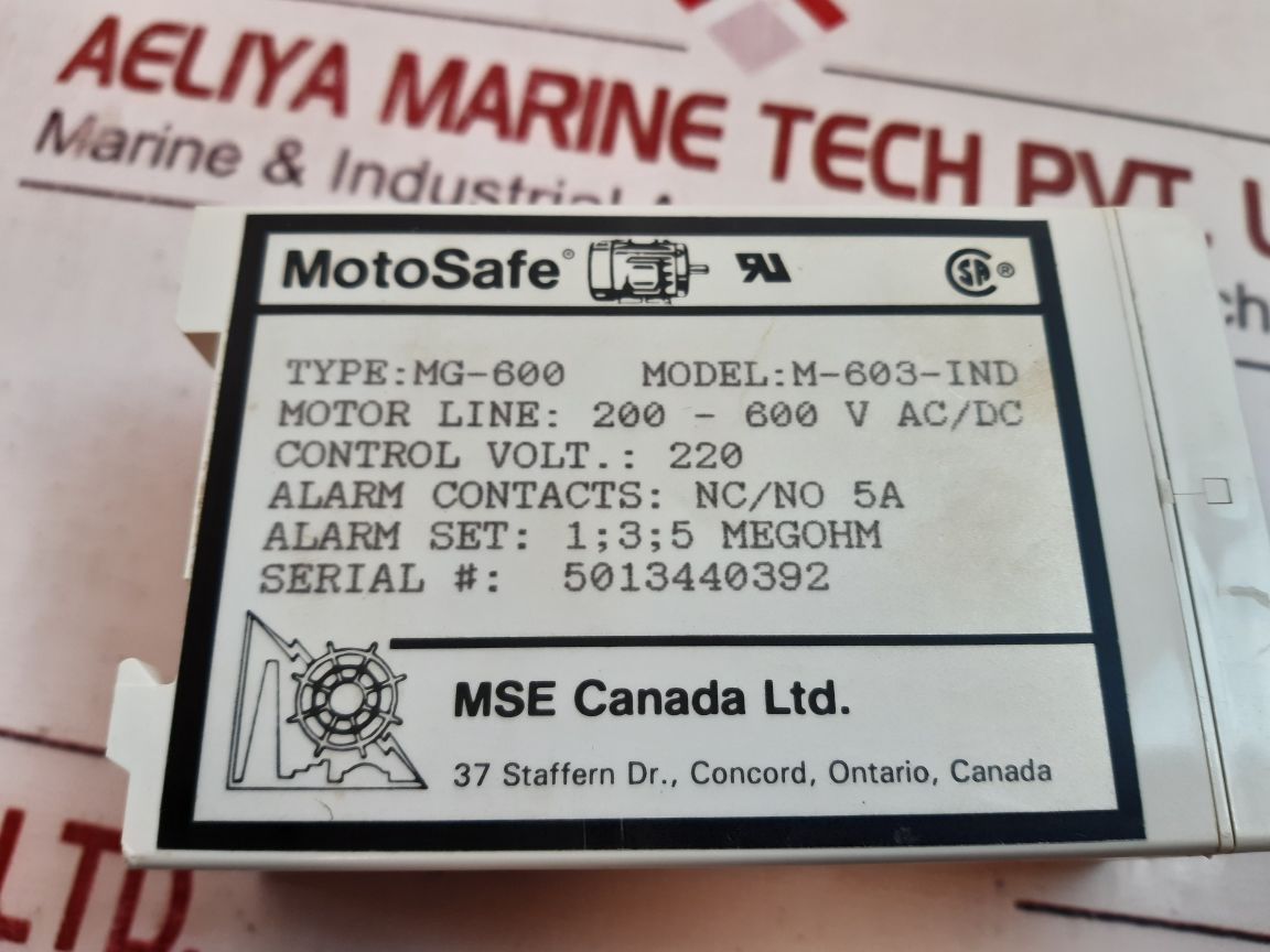 Mse Canada M-603-ind Insulation Monitor