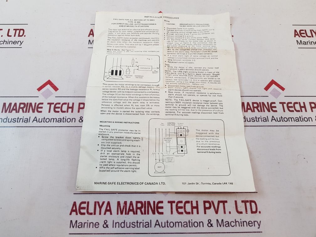 Marine safe electronics m-600 insulation fault relay m-220