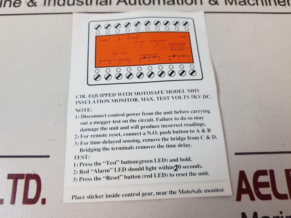 Mse Of Canada Mhv-6600 Insulation Fault Detector