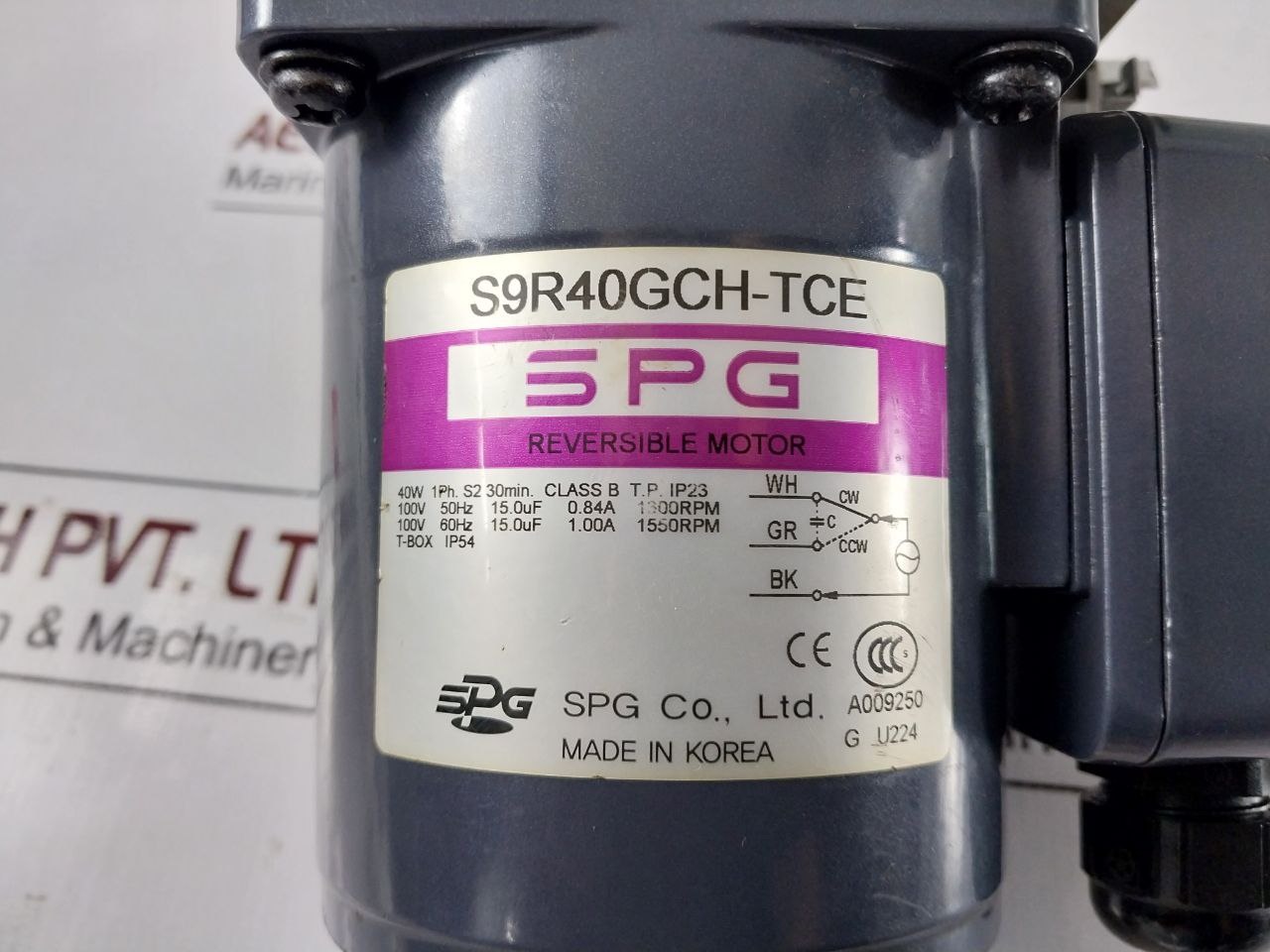 Spg S9Kb10Bh Gear Head With S9R40Gch-tce Reversible Motor