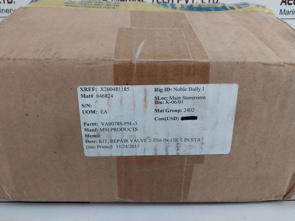 Msi Va0078S-psl-3 Valve Repair Kit