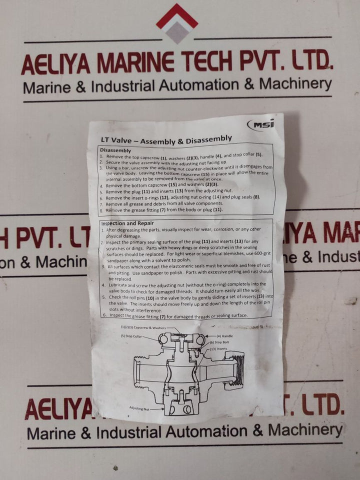 Msi Vc0041S Valve Repair Kit Vc0070