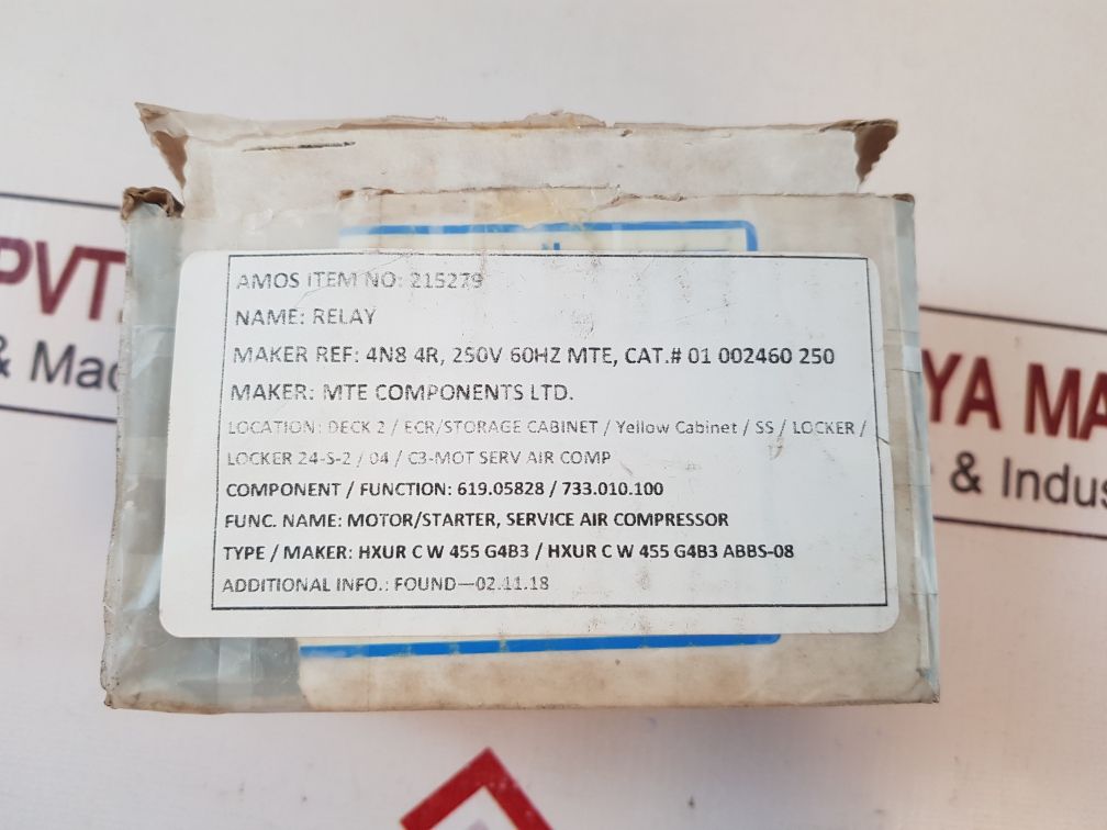 Mte 4N8 4R Relay 250V 60Hz