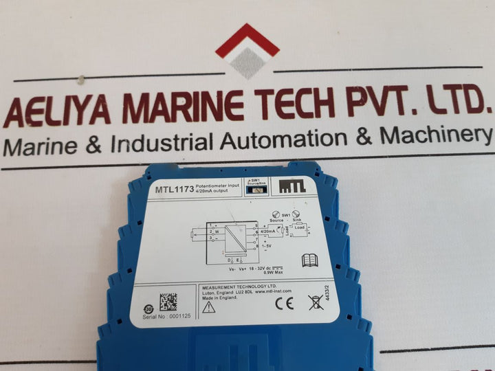 Measurement Technology Mtl1173 Potentiometer Input 4/20Ma Output