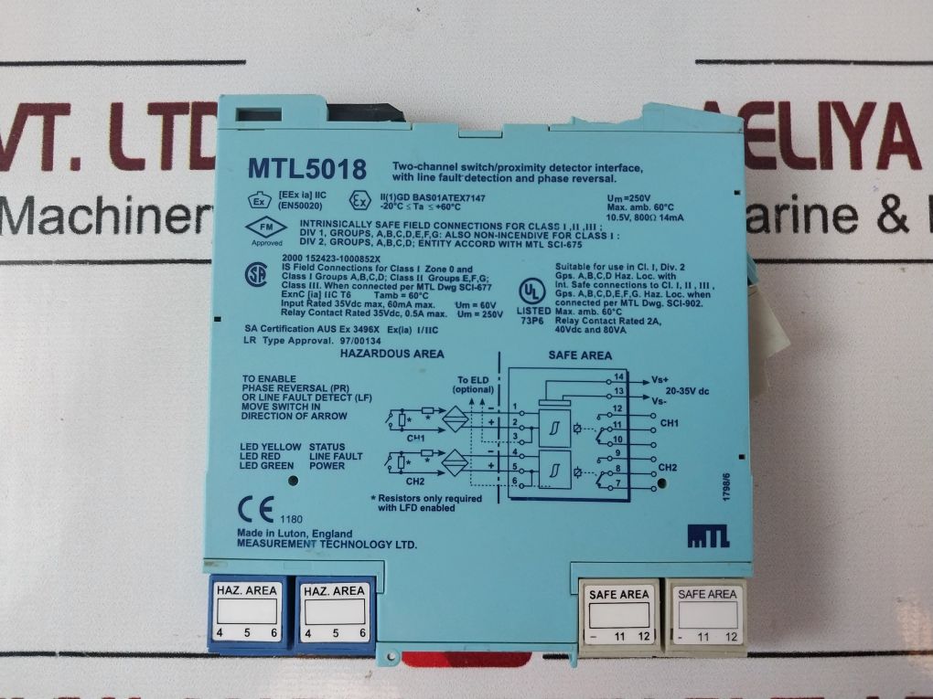 Measurement Technology Mtl5018 Switch Proximity Detector Interface Module