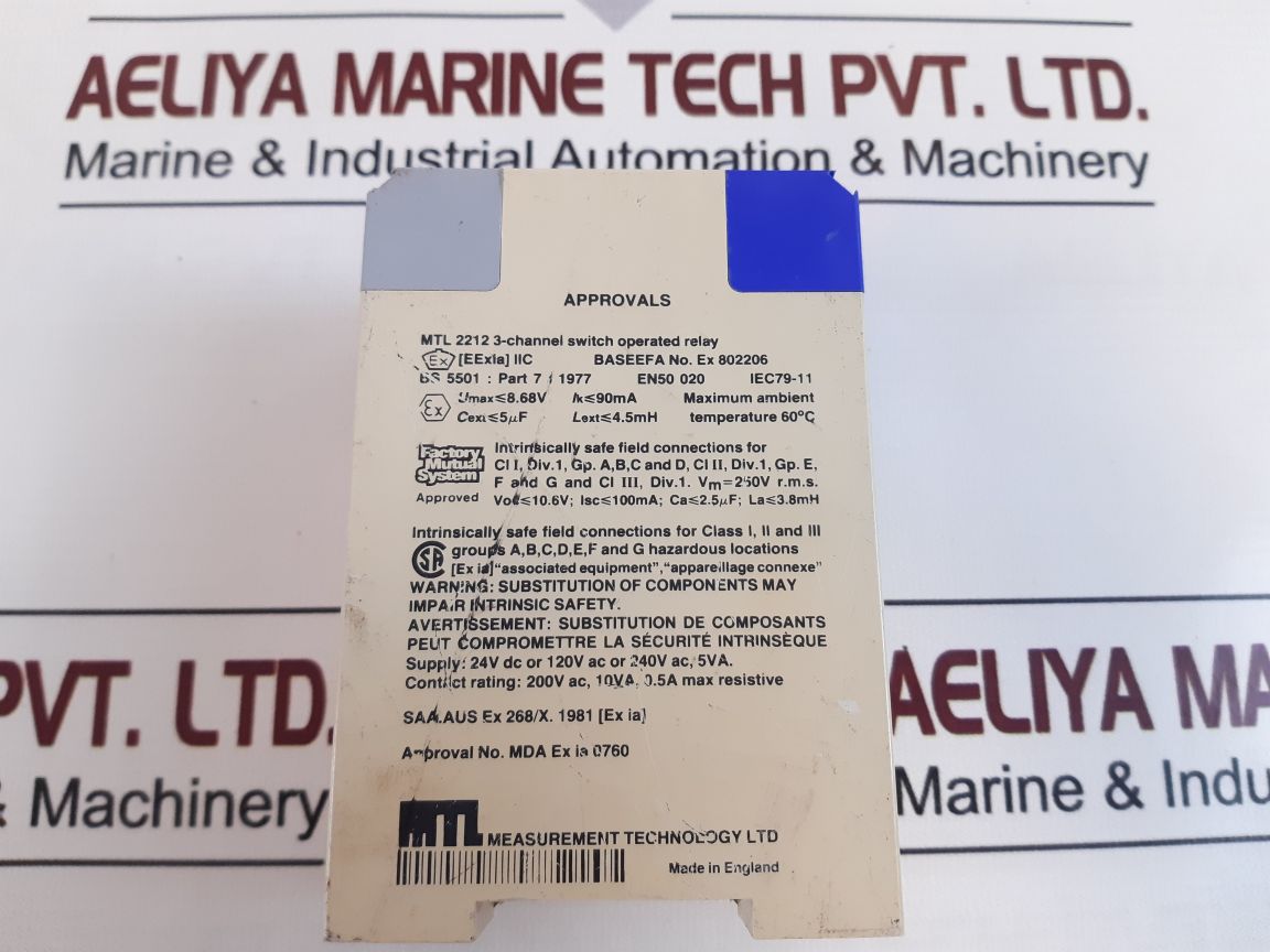 Measurement Technology 2212 3-channel Switch Operated Relay Ex 802206